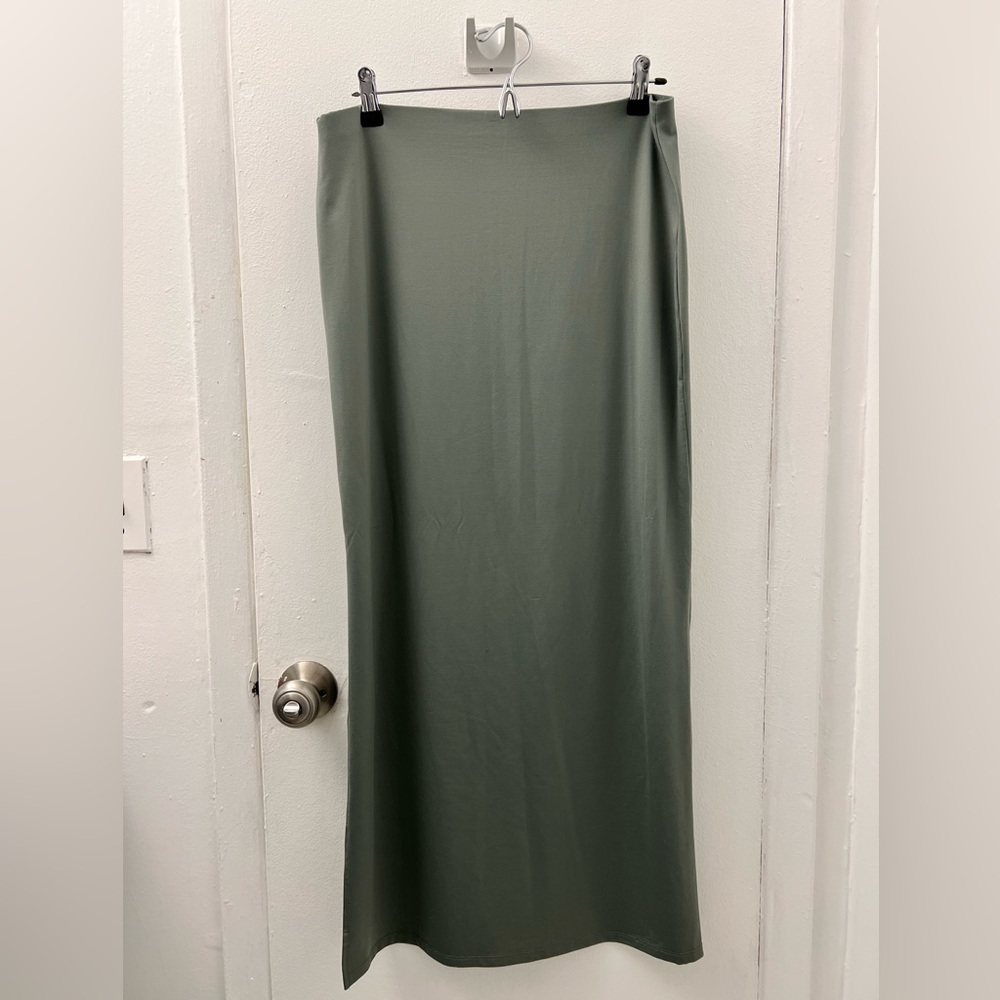 Bershka sage maxi skirt